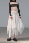 Marc Le Bihan 2590 Collection of Triple Tulle Silk Skirts Handmade in France MLB-2590-BAI White
